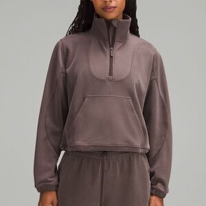 Lululemon Espresso Brown Brushed Softstreme Ribbed Half Zip